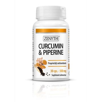 Curcumin si Piperine – 500mg – Zenyth 30 capsule