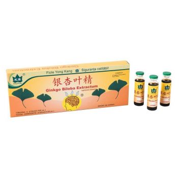 Ginkgo Biloba, 1500mg, 10 fiole - YONG KANG