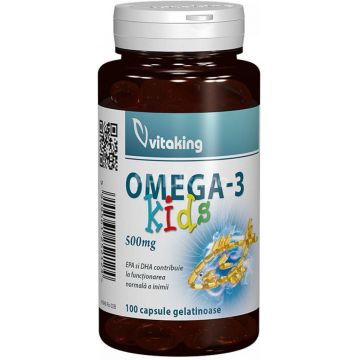 Omega 3 pentru copii 500mg, 100 cps - VITAKING