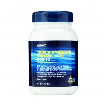 Triple Strength Fish Oil 1400, Coenz Q10, 60 Capsule - GNC