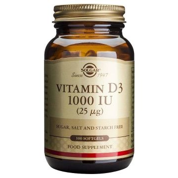 Vitamina D3, 1000UI, 100cps - Solgar