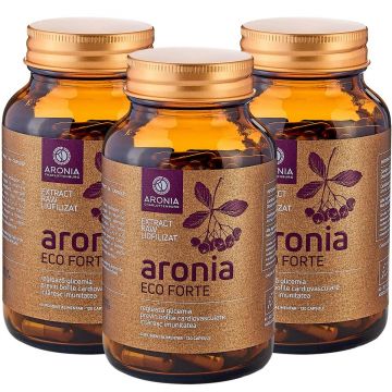 PROMO: 3 Flacoane Aronia Forte 120 Capsule ECO