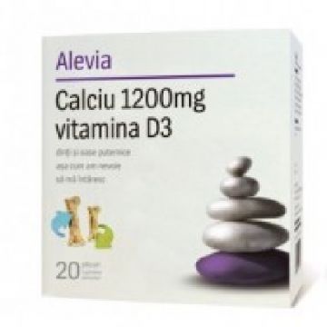 Calciu 1200mg+Vitamina D3 20dz Alevia