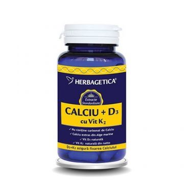 Calciu+d3 Cu Vit K2 30cps Herbagetica
