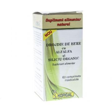 Drojdie Bere cu Alfaalfa & Siliciu Organic 60cpr Hofigal