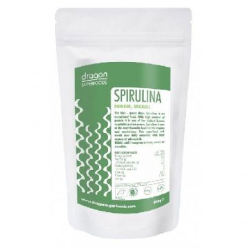 Spirulina Pulbere Bio 200gr Dragon Superfoods