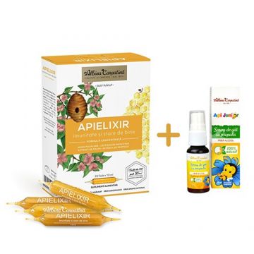 Apielixir Fiole 20X10ml+Spray de Gat Forte 20ml Albina Carpatina