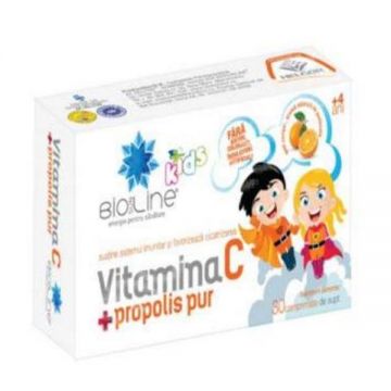 VITAMINA C SI PROPOLIS PUR PENTRU COPII, 30cps - Helcor