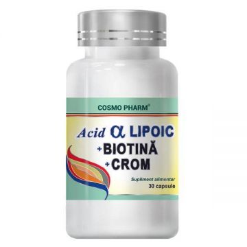 Acid Alfa Lipoic Biotina si Crom, 30cps - Cosmo Pharm