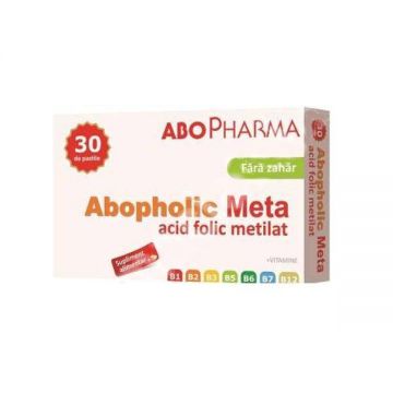 Acid Folic Metilat Abopholic Meta fara Zahar, 30cps - ABO Pharma