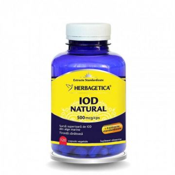 Iod Natural, 30cps, 60cps, 120cps - Herbagetica 120 capsule