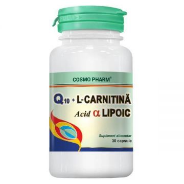 Q10, L-Carnitina si Alfa Lipoic, 30cps - Cosmo Pharm