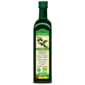 Ulei masline extravirgin cu busuioc, eco-bio, 250ml - Crudigno