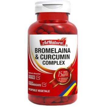 Bromelaina si curcumin complex,60cps - Adnatura