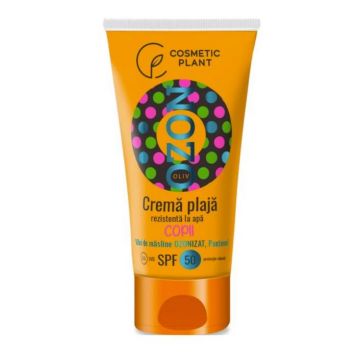 CREMA PLAJA PENTRU COPII OZON REZISTENTA LA APA SPF50, 150ml - COSMETIC PLANT