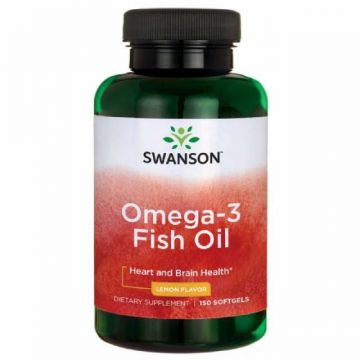 Fish Oil Ulei de peste cu Omega-3, 1000mg, 150cps - Swanson