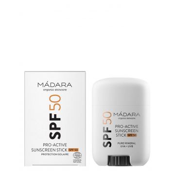 Pro-active stick de protectie solara minerala Spf 50, 18g - Madara