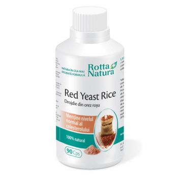 Red Yeast Rice drojdie din orez rosu, 635mg, 90cps -ROTTA NATURA