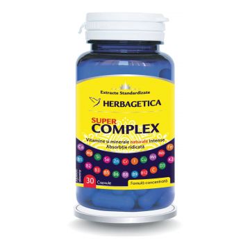 Super complex - vitamine si minerale naturale - Herbagetica 120 capsule
