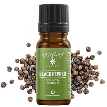 Ulei esential de Piper negru, 10ml - Mayam