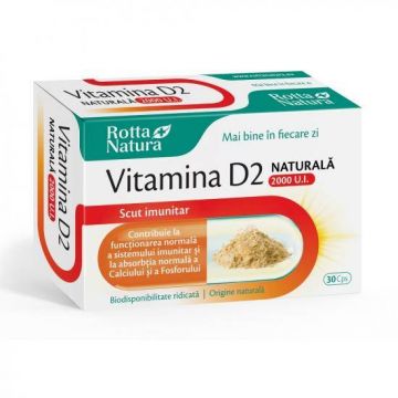 Vitamina D2 naturala, 2000UI, 30cps - Rotta Natura