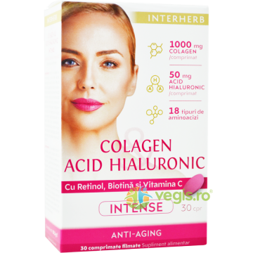 Colagen si Acid Hialuronic Intense 30cpr