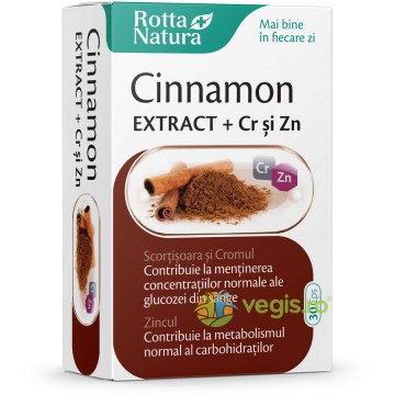 Extract de Scortisoara (Cinnamon) cu Zinc si Crom 30cps