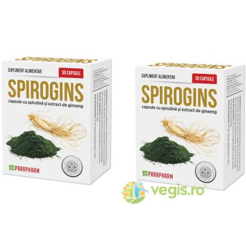 Pachet Spirogins - Spirulina si Ginseng 30cps+30cps