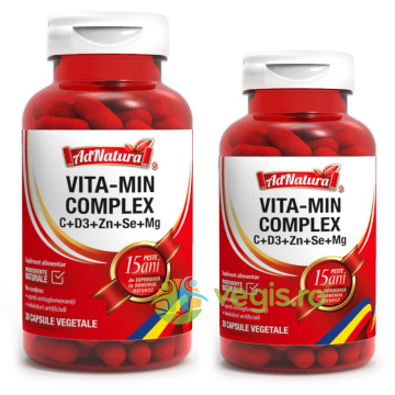 Pachet Vita-Min Complex C+D3+Zn+Se+Mg 60cps+30cps