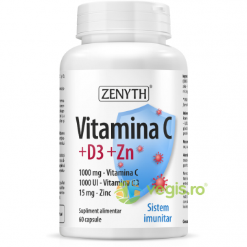 Vitamina C + Vitamina D3 + Zinc 60cps