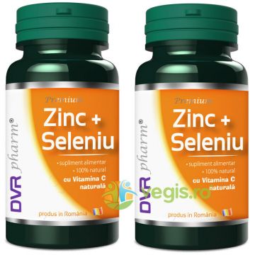 Zinc Seleniu cu Vitamina C Naturala 60cps+60cps