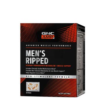 Amp men's ripped vitapak complex de multivitamine pentru barbati- non stimulant, 30pachetele - Gnc