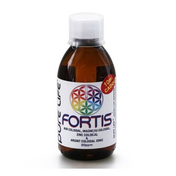 Aur, zinc, magneziu si argnit Coloidal 20ppm, Fortis, 240ml - Agnes Itara