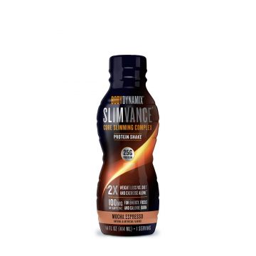 Bodydynamix slimvance core sliming complex, shake proteic rtd cu aroma de mocha espresso, 414ml - Gnc