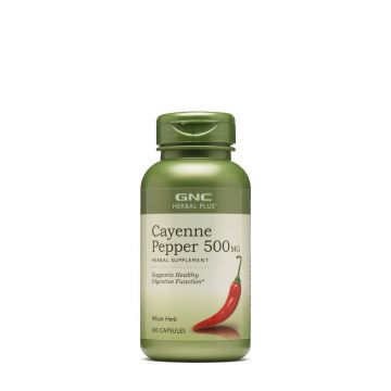 Cayenne Pepper 500Mg, Ardei Cayenne, 100cps - Gnc Herbal Plus