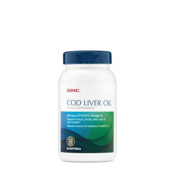 Cod liver oil, ulei triplu din ficat de cod, 90cps - Gnc