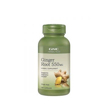 Ginger Root 550Mg, Radacina De Ghimbir, 100cps - Gnc Herbal Plus