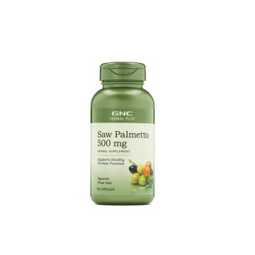 Herbal plus saw palmetto 500mg, extract din palmier pitic, 90cps - Gnc