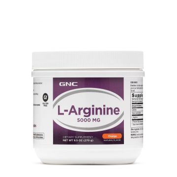 L-arginine 5000 Mg, L-arginina, Pulbere Cu Aroma De Portocale, 270g - Gnc