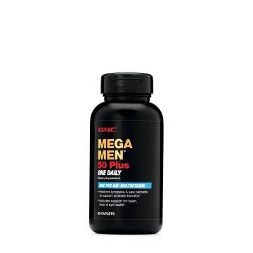 Mega men 50 plus one daily, complex de multivitamine pentru barbati, 60tbl - Gnc