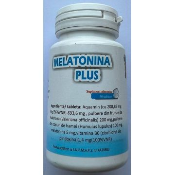 Melatonina plus cu magneziu, valeriana si hame, 30tb - Herbs