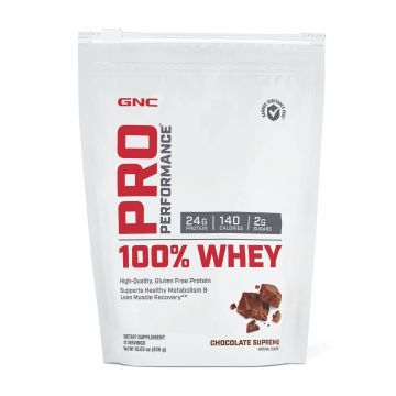 Pro performance 100% whey, proteina din zer, cu aroma de ciocolata, 426g - Gnc