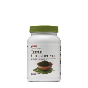 Superfoods triple chlorophyll, clorofila tripla cu fitonutrienti, 90cps - Gnc