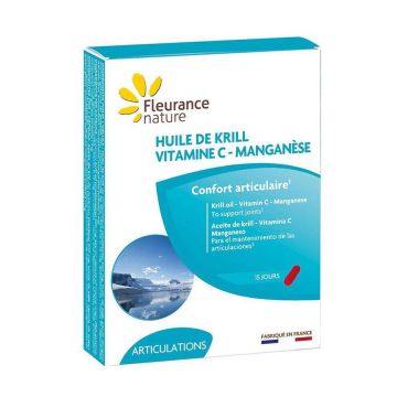 Ulei de Krill, Vitamina C, Mangan, 15gelule - Fleurance Nature