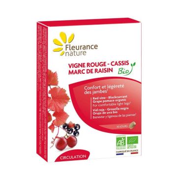 Vita de vie rosie, coacaze negre, tescovina din struguri, eco-bio, 90cpr - Fleurance Nature