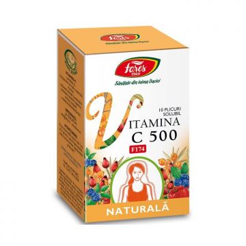 Vitamina C 500mg Naturala, 10plicuri - Fares