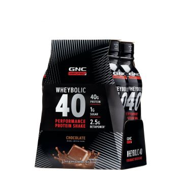 Wheybolic 40, shake proteic rtd cu aroma de ciocolata, 414ml - Gnc