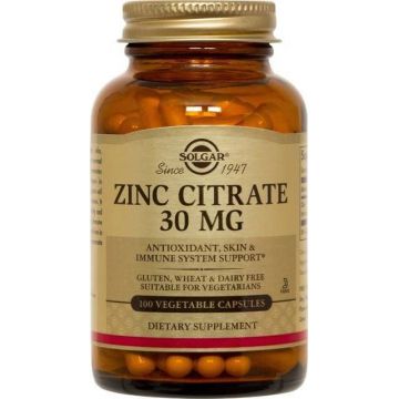 Zinc citrate, 30mg, 100cps - Solgar