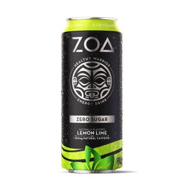 Zoa energy drink zero sugar, bautura energizanta zero zahar cu aroma de lamaie si lime, 473ml - Gnc