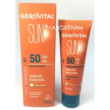Crema fata nuantatoare SPF50 50ml - Gerovital Sun